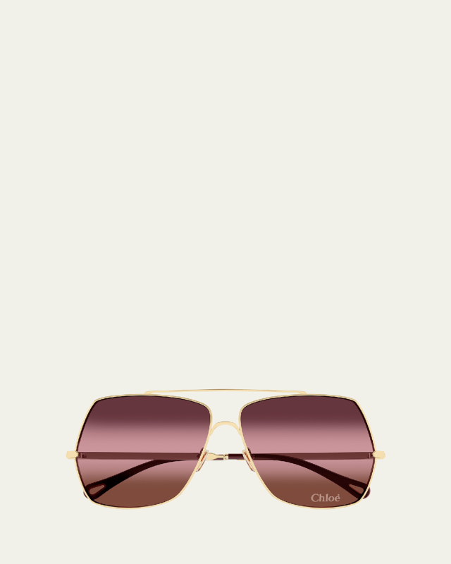 Gradient Aviator Metal Sunglasses